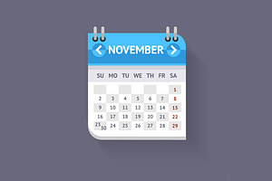 Calendar Flat Design. Vecto