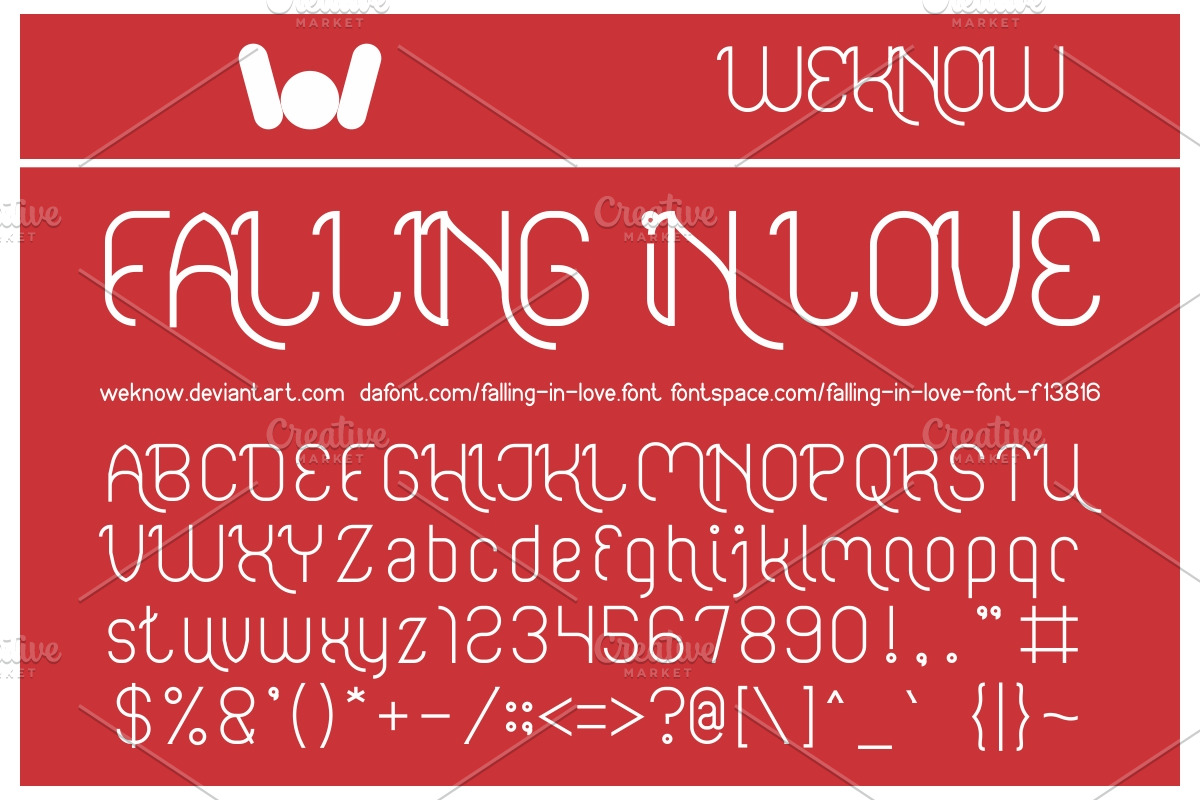 falling in love font