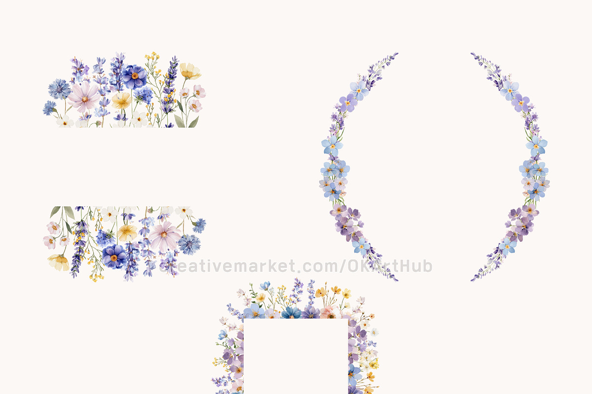 Blue & Purple Wildflowers and Fairie, a Decorative Illustration by OKArtHub (Photo 6 of 12)