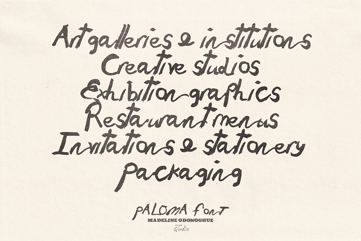Paloma Hand Painted Font, a Handwritten Font by Madeline ODonoghue Design (Photo 3 of 9)