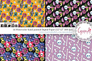 Day of the dead digital paper, a Pattern Graphic by CpandoShop (Thumbnail 3 of 4)