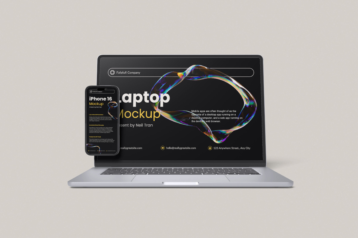 Laptop and Iphone Mockup, a Wearable Device Mockup by Twins_studio926 (Photo 5 of 5)
