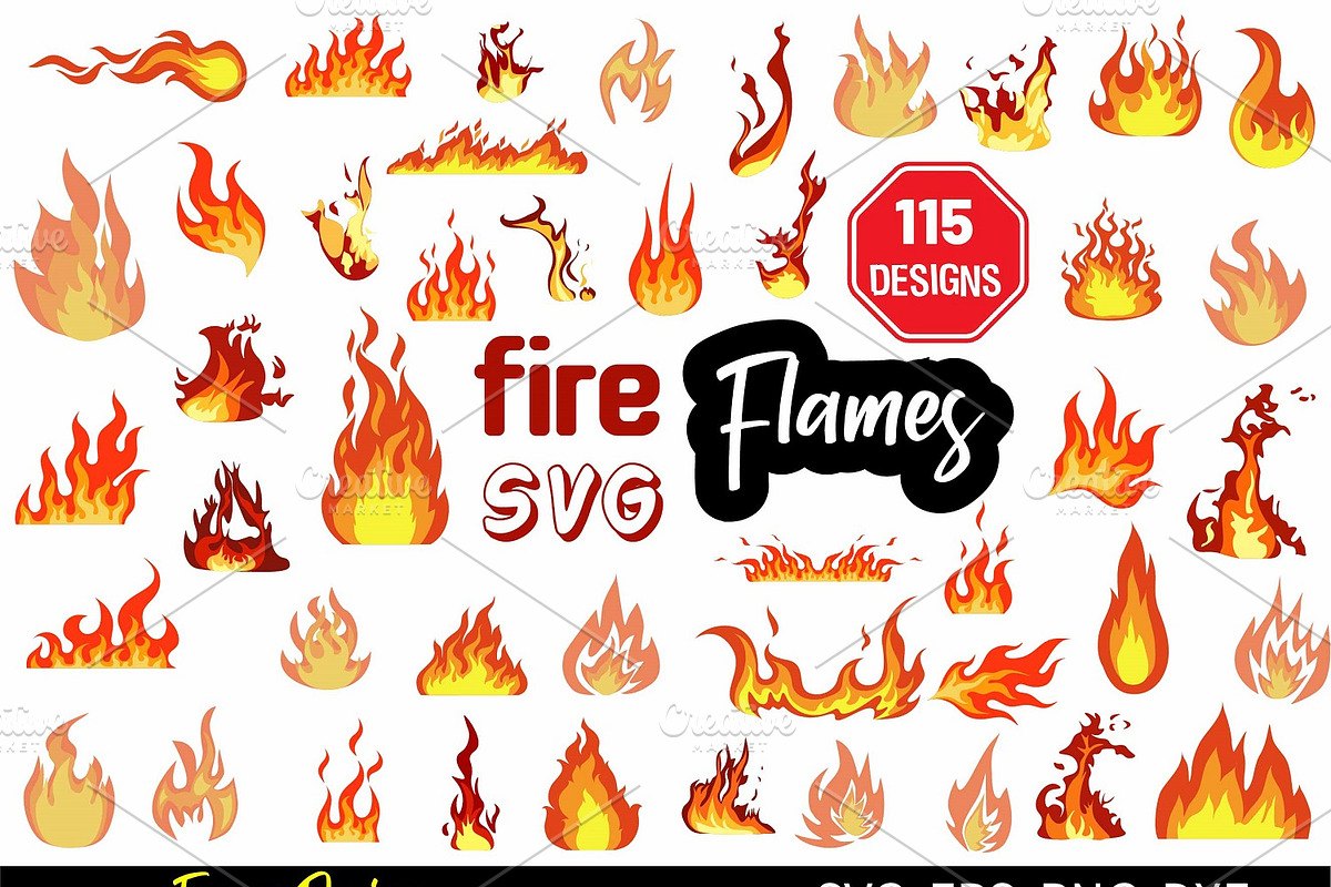 Colorful Fire Flames Bonfire Clipart, a Decorative Illustration by FancyDesignStudio (Photo 1 of 2)