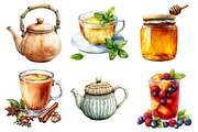 Watercolor Tea Clipart, an Illustration by Daily.Designs (Thumbnail 5 of 5)