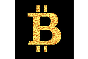 Gold Bitcoin. Money symbol. Vector, an Object Graphic by RODINA