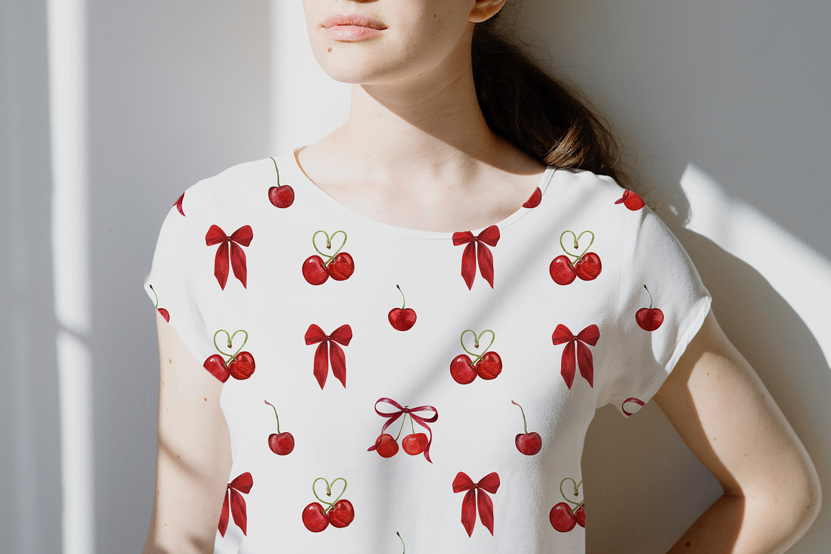 Cherry Coquette Watercolor Clipart, a Food Illustration by Catch the Dream Art (Photo 10 of 18)