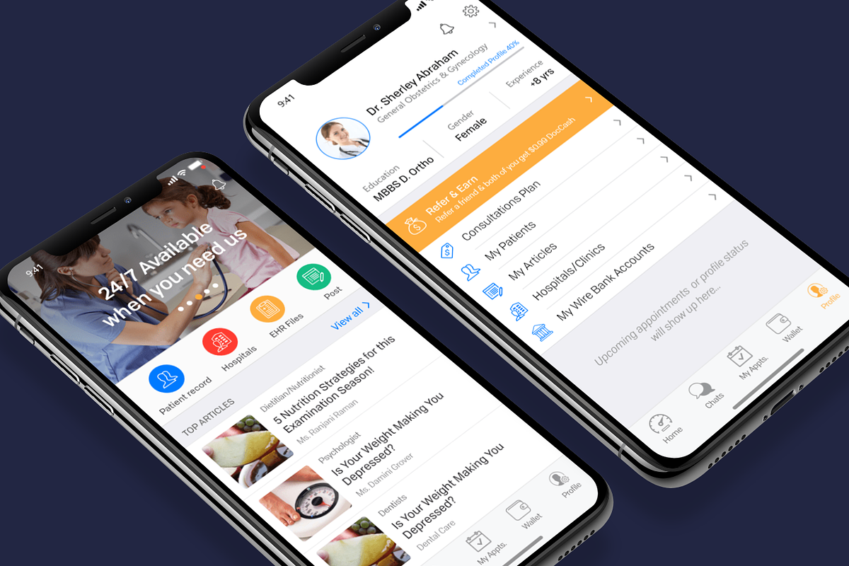 Healthcare Doctor App, an UI Kit Template by UX Design Master (Photo 3 of 10)