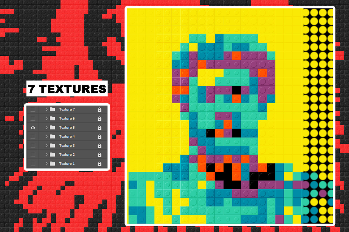 Lego Plastic Bricks PSD Template, a Layer Style Add-On by bbymedia.store