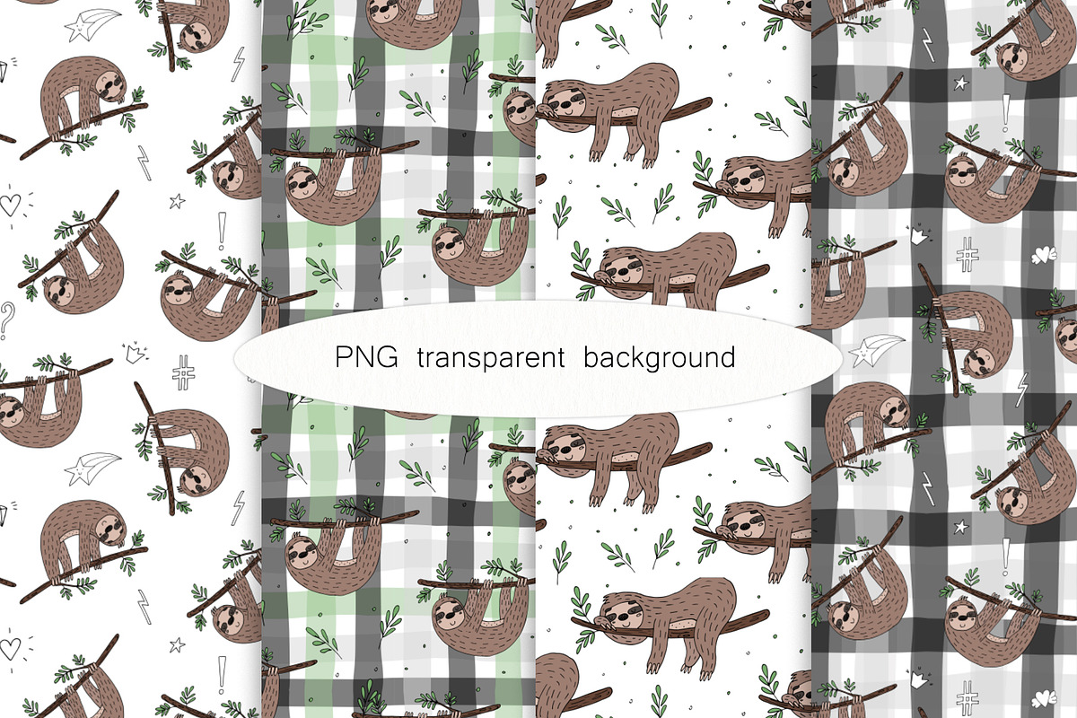 Cute Sloth! Hand drawn., a Background Graphic by Irene_Boiko_ART (Photo 2 of 8)