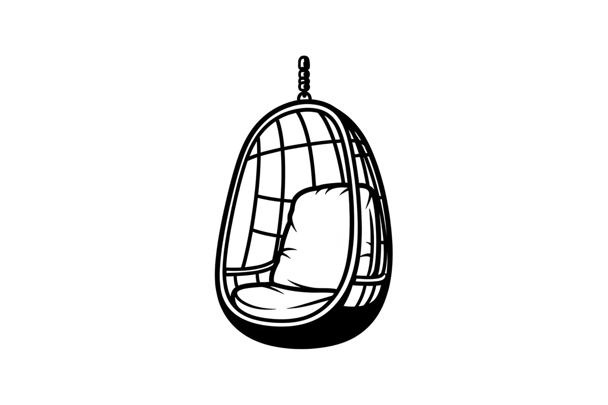 Hanging Egg Chair Silhouette Bundle, an Illustration by Designer_Momina (Photo 29 of 51)