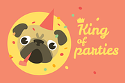 Vector pugs + 3 design templates, an Illustration by Olyzel (Thumbnail 2 of 5)