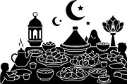 50 Ramadan Iftar Silhouette Bundle, an Illustration by Gfx_Store (Thumbnail 22 of 49)