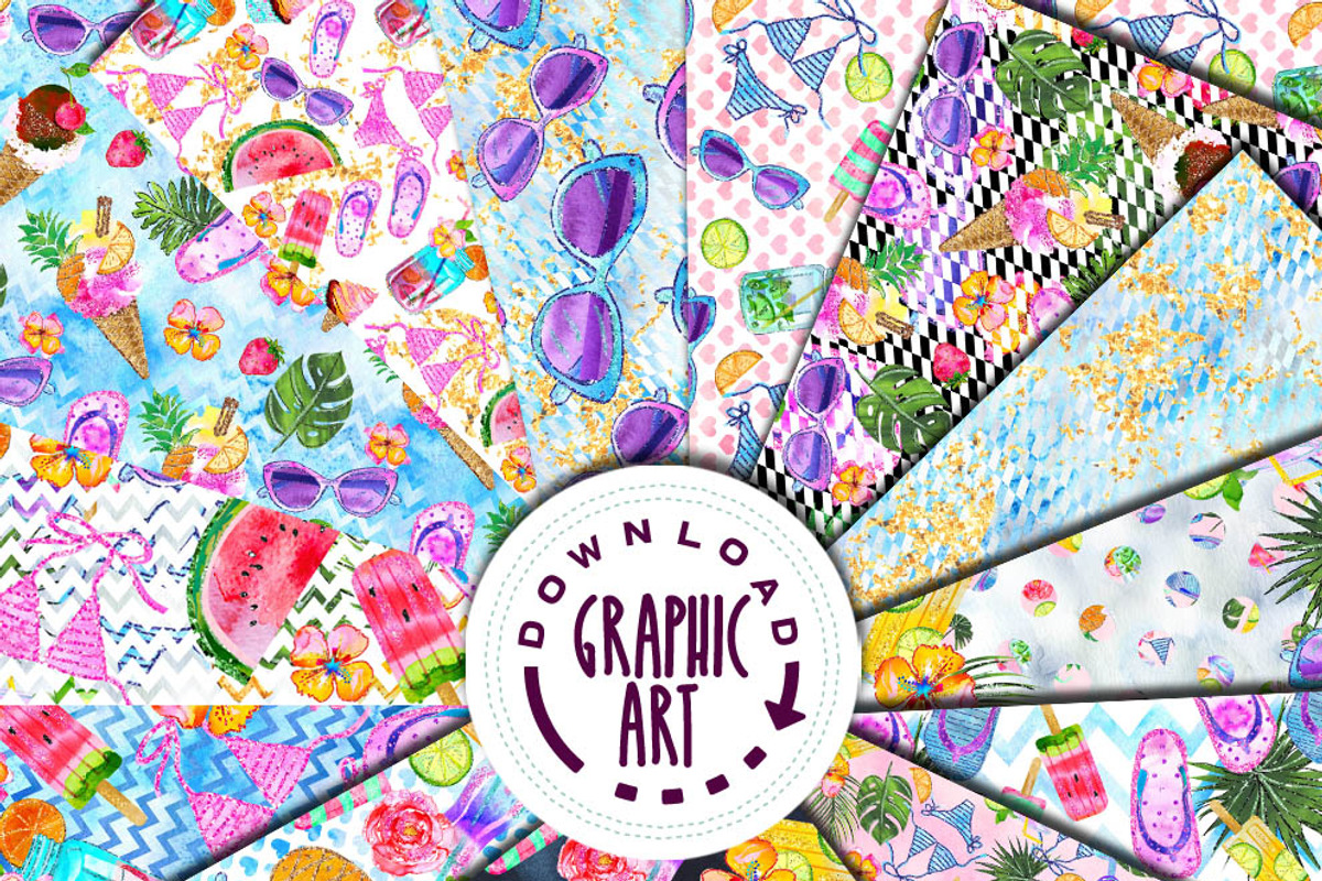 Summer Party Seamless pattern, a Pattern Graphic by Download Graphic Art (Photo 2 of 10)