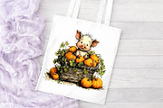 Whimsical Autumn Farm Animal Clipart, a Seasonal Illustration by Canvas Craft (Thumbnail 8 of 10)
