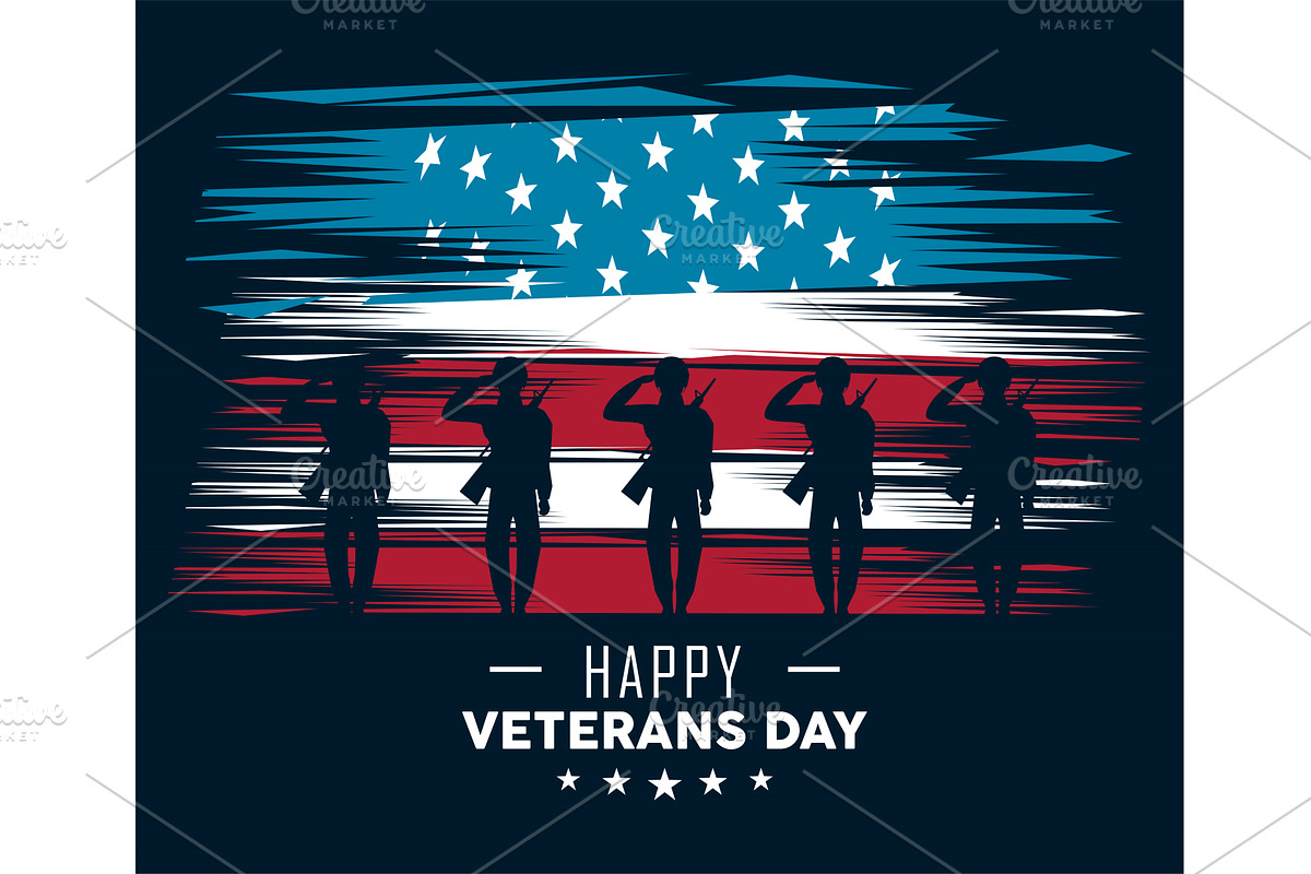 veterans soldiers saludating, an Illustration by studiogstock