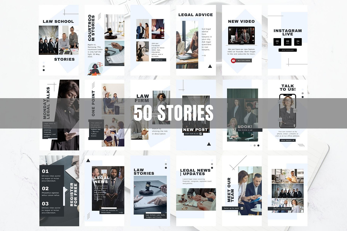 Lawyer Instagram Social Media Bundle, a Social Media Template by Kromatic Design Studio (Photo 2 of 10)