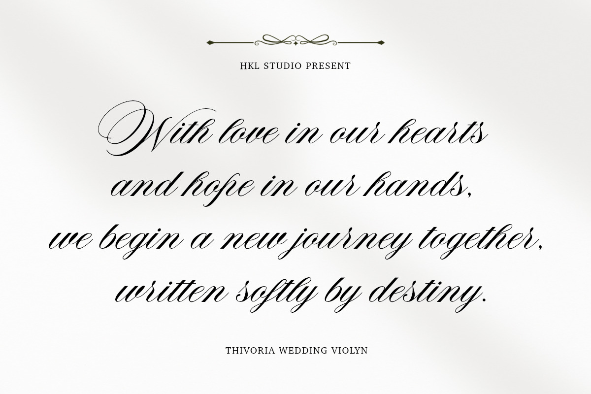 Violyn Wedding Thivoria, a Script Font by HKL Studio (Photo 6 of 10)