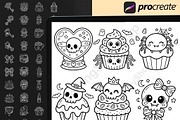 200 Procreate Halloween Stamps, a Brush Add-On by DrawingStoryShop (Thumbnail 6 of 6)