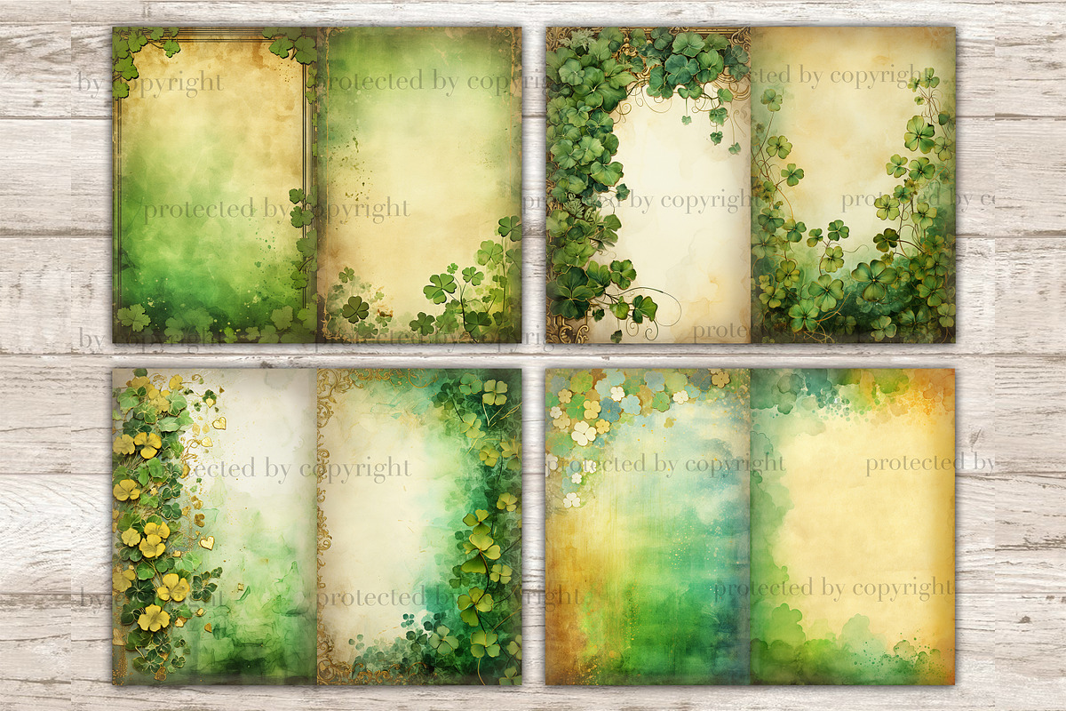 St. Patrick's Day Junk Journal Page, a Seasonal Illustration by GlamArtZhanna (Photo 2 of 10)