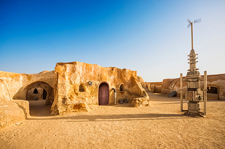 Abandoned decoration from known film featuring abstract, africa, and algodones