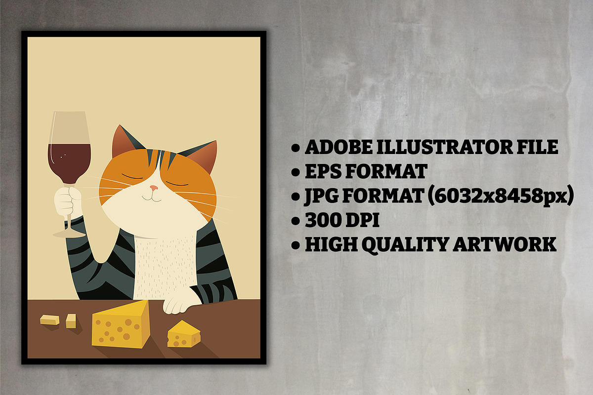 Cats Drinking Wine, an Animal Illustration by Cool Worker (Photo 5 of 9)