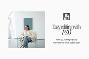 Modern White Frame Mockup W Person, an Icon by First Impression Mockups (Thumbnail 5 of 6)