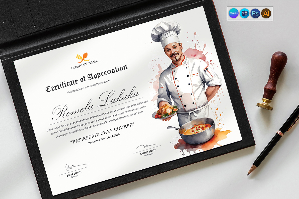 Chef Certificate, a Stationery Template by DesignDevisers (Photo 2 of 10)