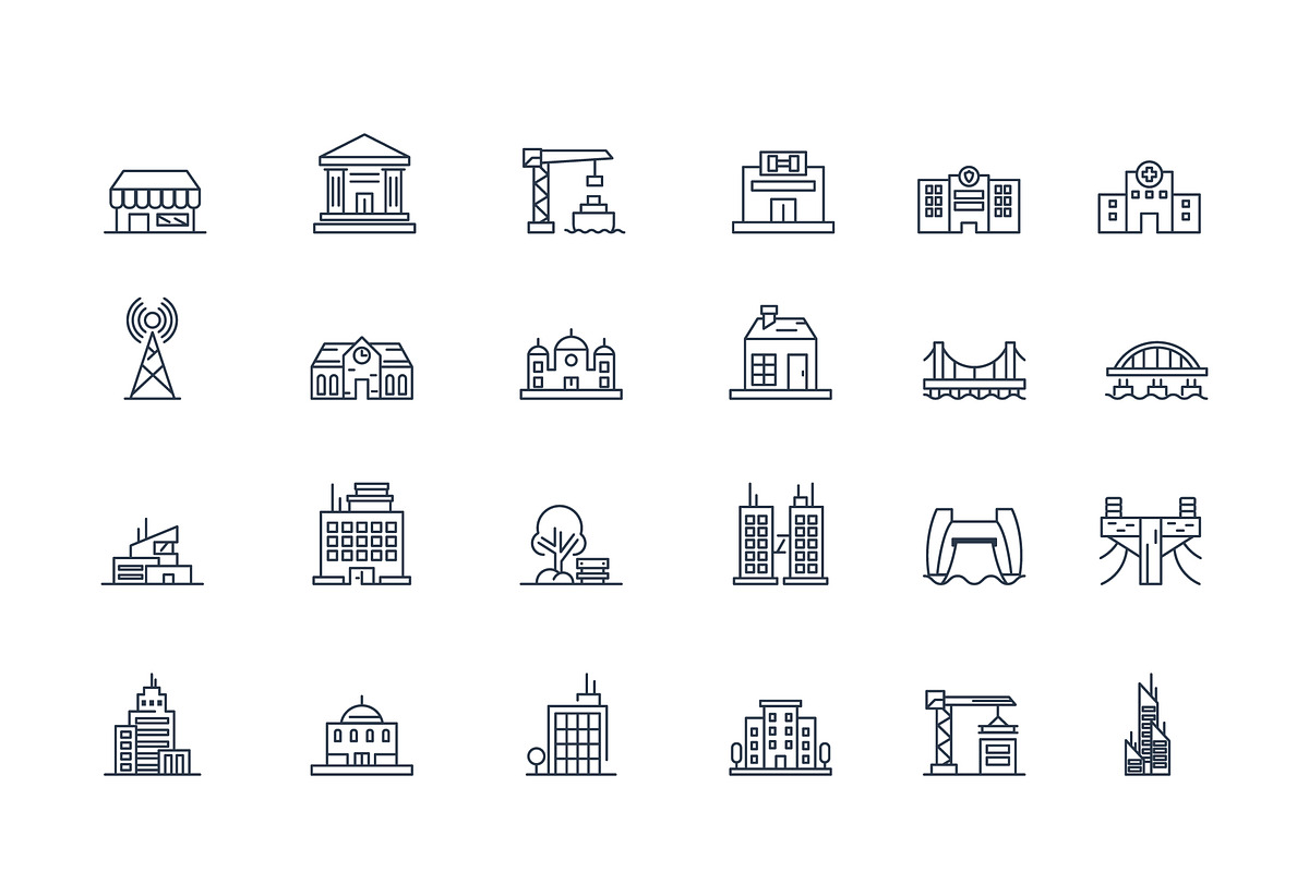 Urban Infrastructure Icons Set