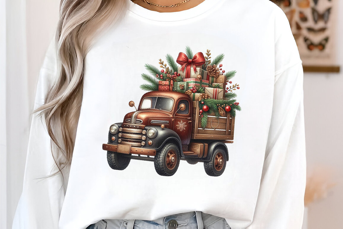 Christmas Trucks Clipart PNG, an Illustration by SinaCreation (Photo 4 of 7)