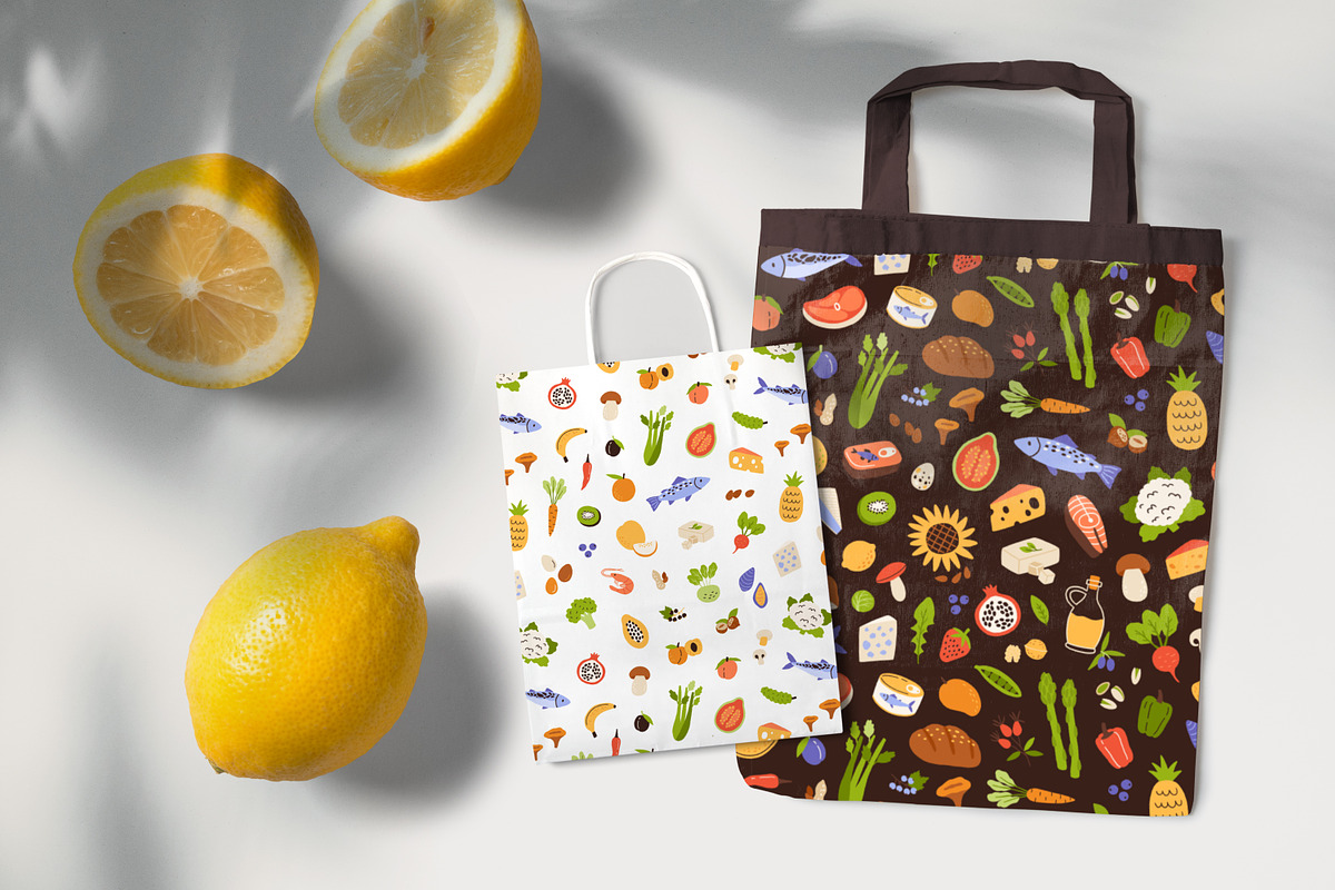 Healthy food seamless patterns, a Pattern Graphic by Good Studio (Photo 9 of 12)