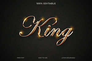 Gold Luxury King 3D Text Effect