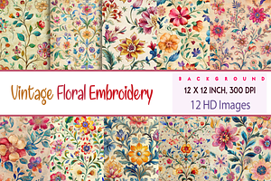 Vintage Floral Embroidery Pattern