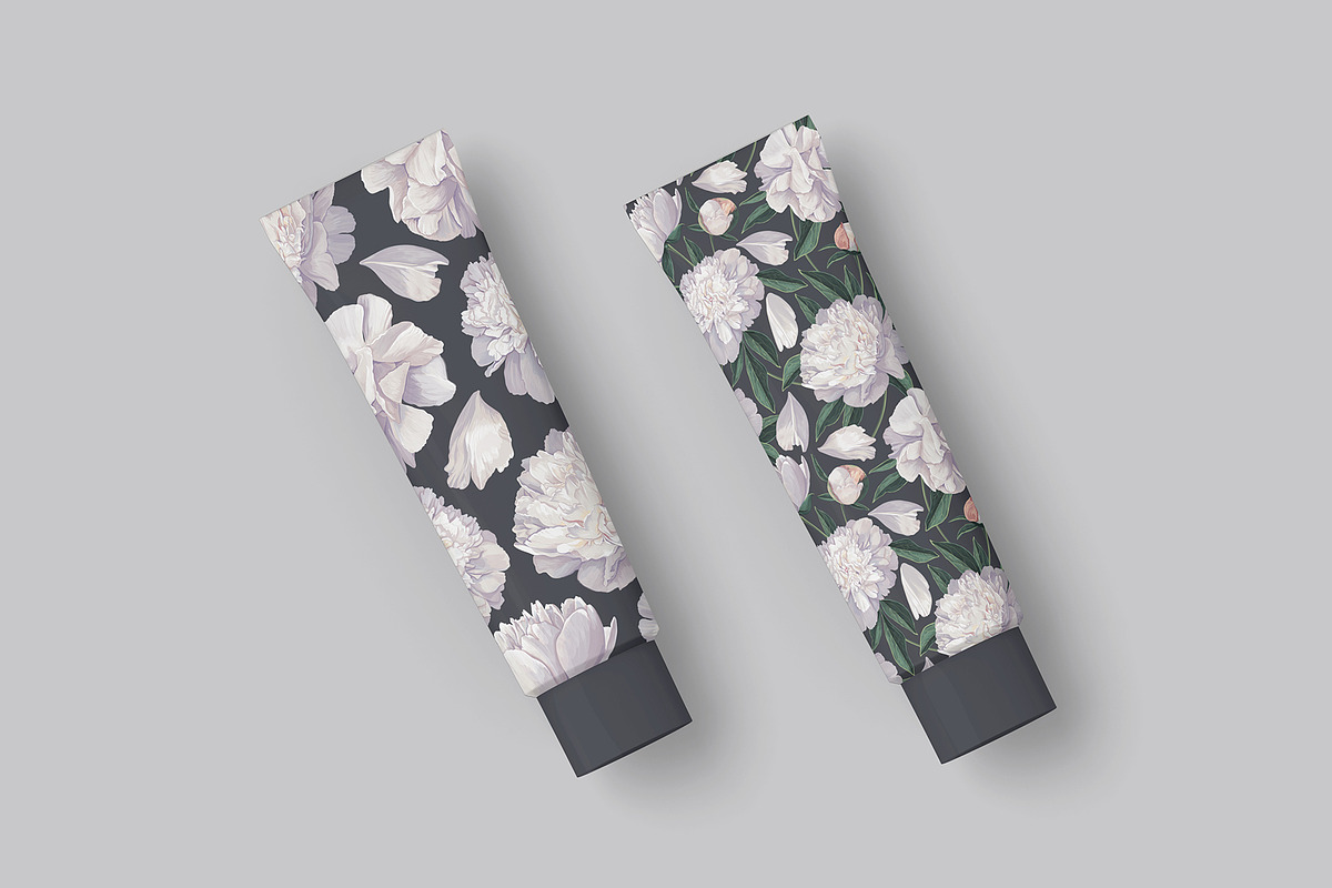 White Realistic Peonies Set, a Decorative Illustration by MarynaPetrovska (Photo 11 of 16)