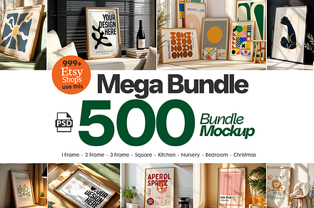 500+ Frames Mockup PSD Bundle Set, a Mockup by MockupShopi
