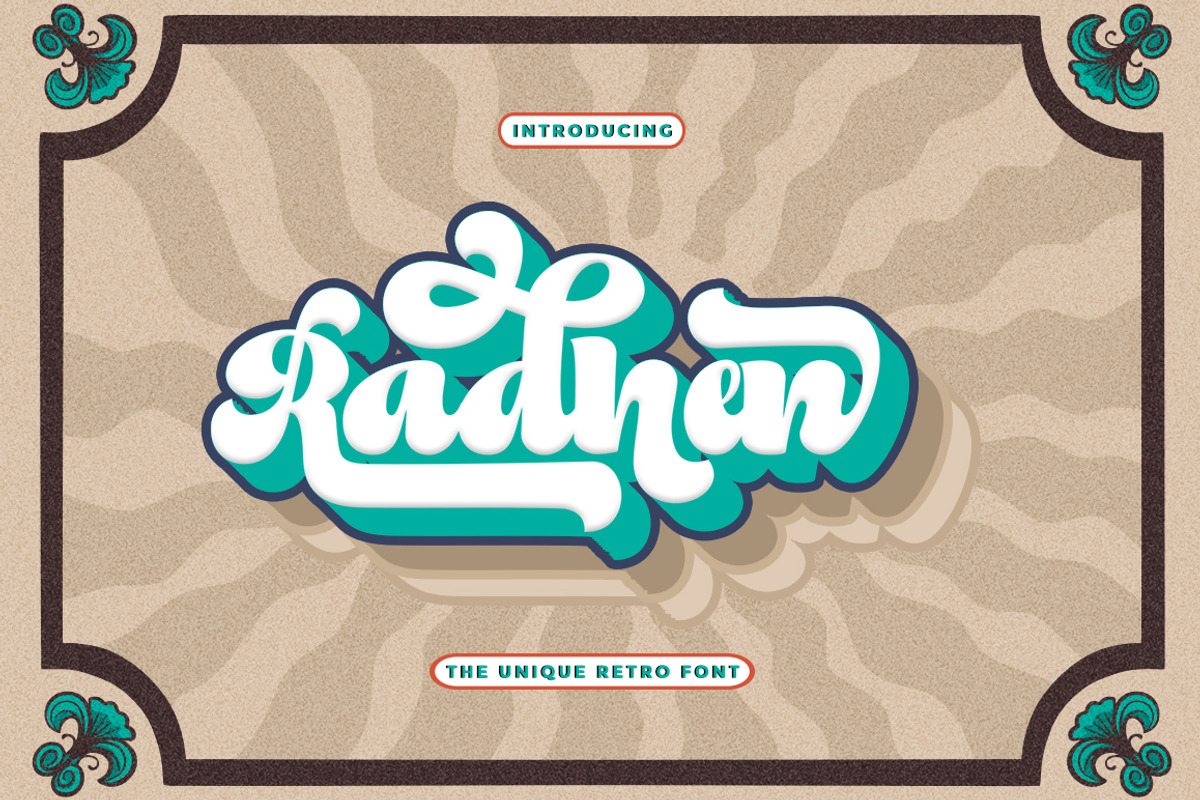 Vintage Retro Font - Radhen, a Script Font by Letter Fresh (Photo 9 of 9)