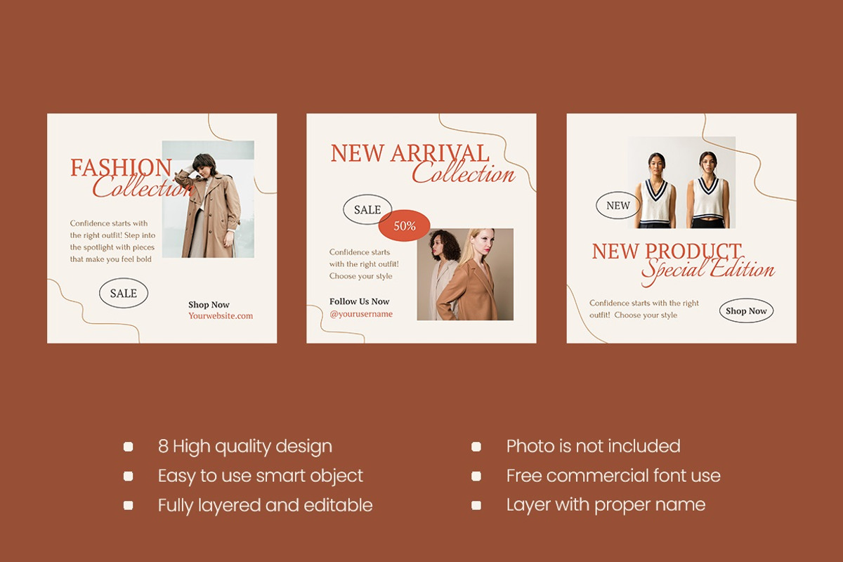 Fashion Instagram Post Template, a Social Media Template by FDR Studio (Photo 3 of 4)