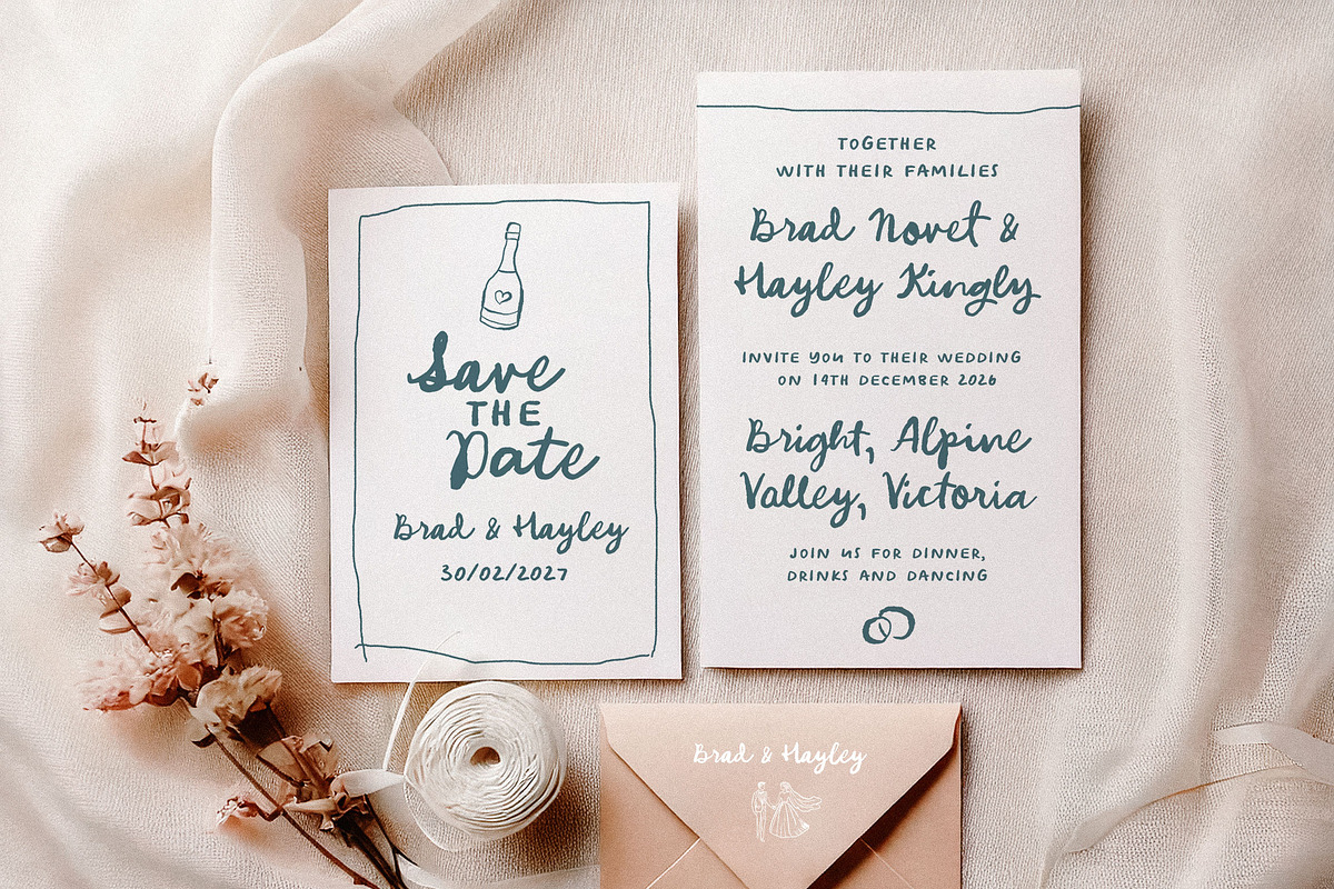 Marguerite Rookers Wedding Font Duo, a Font by Creativeqube Design (Photo 8 of 11)