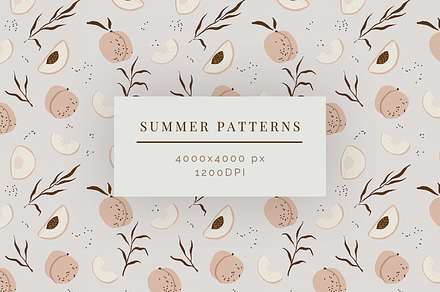 Summer patterns with vintage fruits