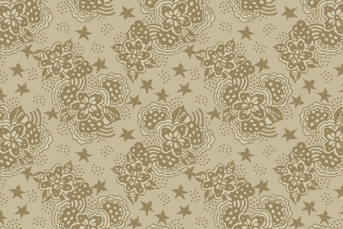 Hand Drawn Floral in Beige, a Pattern Graphic by Sharon Schwalbe (Photo 4 of 5)