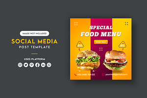 Burger Social Media Post Banner