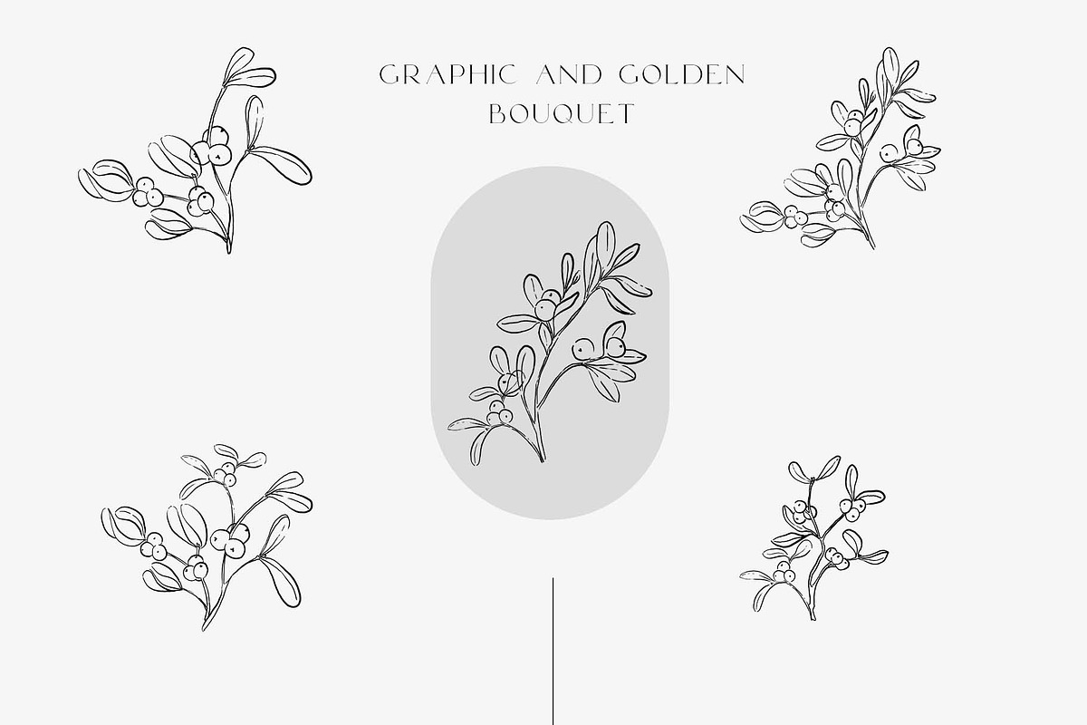 Mistletoe. Watercolor and graphic., a Decorative Illustration by ma_i_vi (Photo 8 of 13)