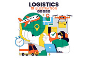 10 Logistics Vector Illustration, an Object Illustration by denayunebgt (Thumbnail 1 of 4)