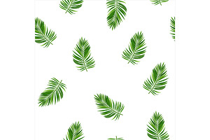 Tropical leaves seamless pattern, a Decorative Illustration by Elen_Art