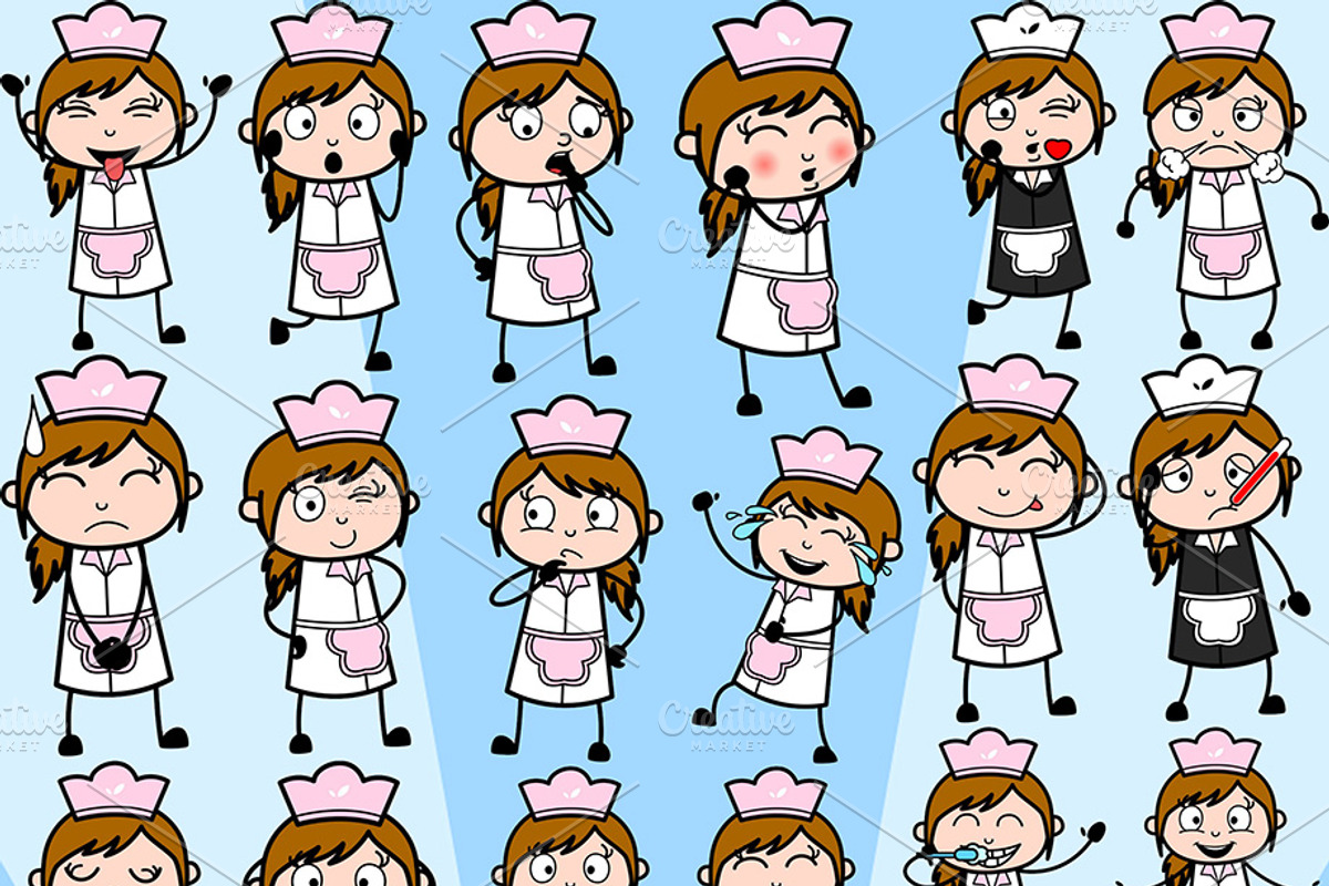 Waitress ~ Cartoon Character Set, a Food Illustration by The Toon Company (Photo 3 of 10)