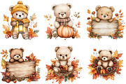 Autumn Bear Watercolor Sublimation, a Seasonal Illustration by CitraGraphics (Thumbnail 4 of 5)