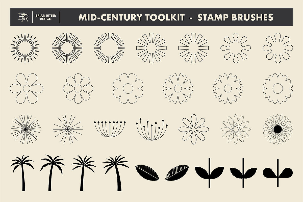 Mid-Century Retro Toolkit Procreate, a Brush Add-On by Brian Ritter Design (Photo 7 of 11)
