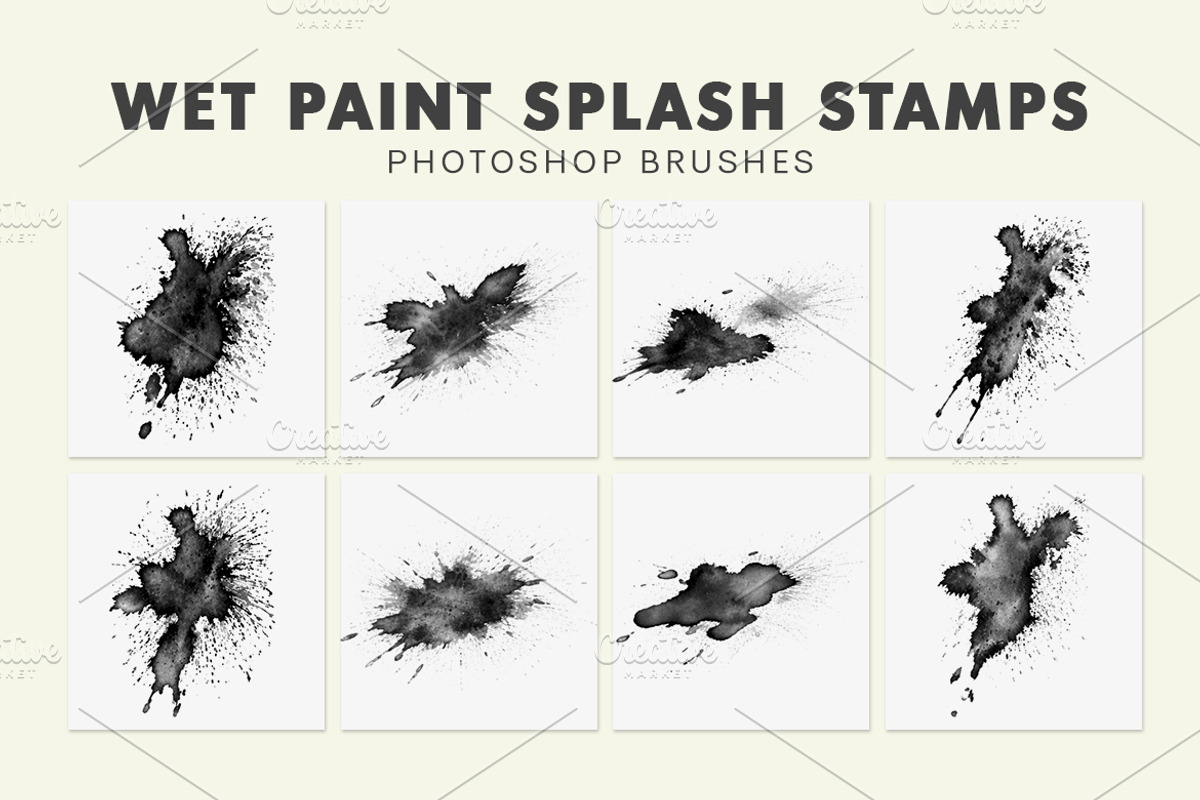 Wet Paint Splash Photoshop Brushes, a Brush Add-On by AB-TheDesigner (Photo 3 of 3)