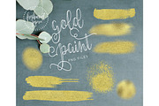 gold paint elements - brush strokes, a Graphic by Freshmint Paperie (Thumbnail 2 of 2)