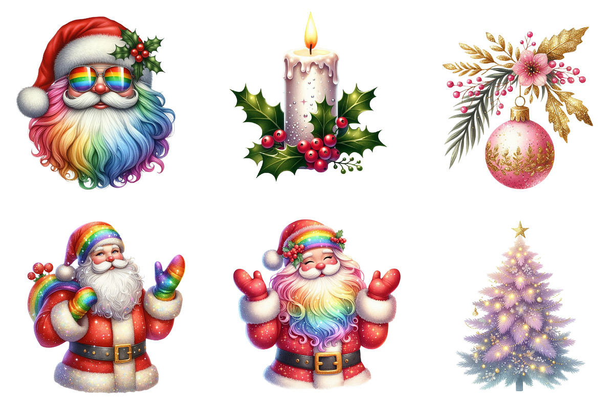 Sparkle Christmas Clipart, an Illustration by CreationArt (Photo 3 of 7)