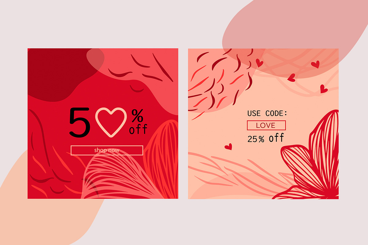 Valentine`s Day Instagram posts, a Poster Template by akovtun (Photo 4 of 4)